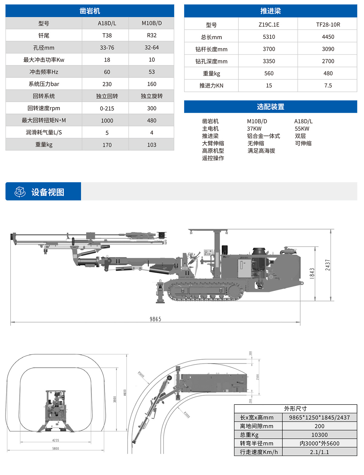 小型液压掘进钻车设备视图